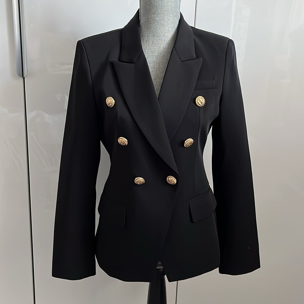 NWOT Women’s Classic Tailored Double Breast Blazer Gold Button, Size XL